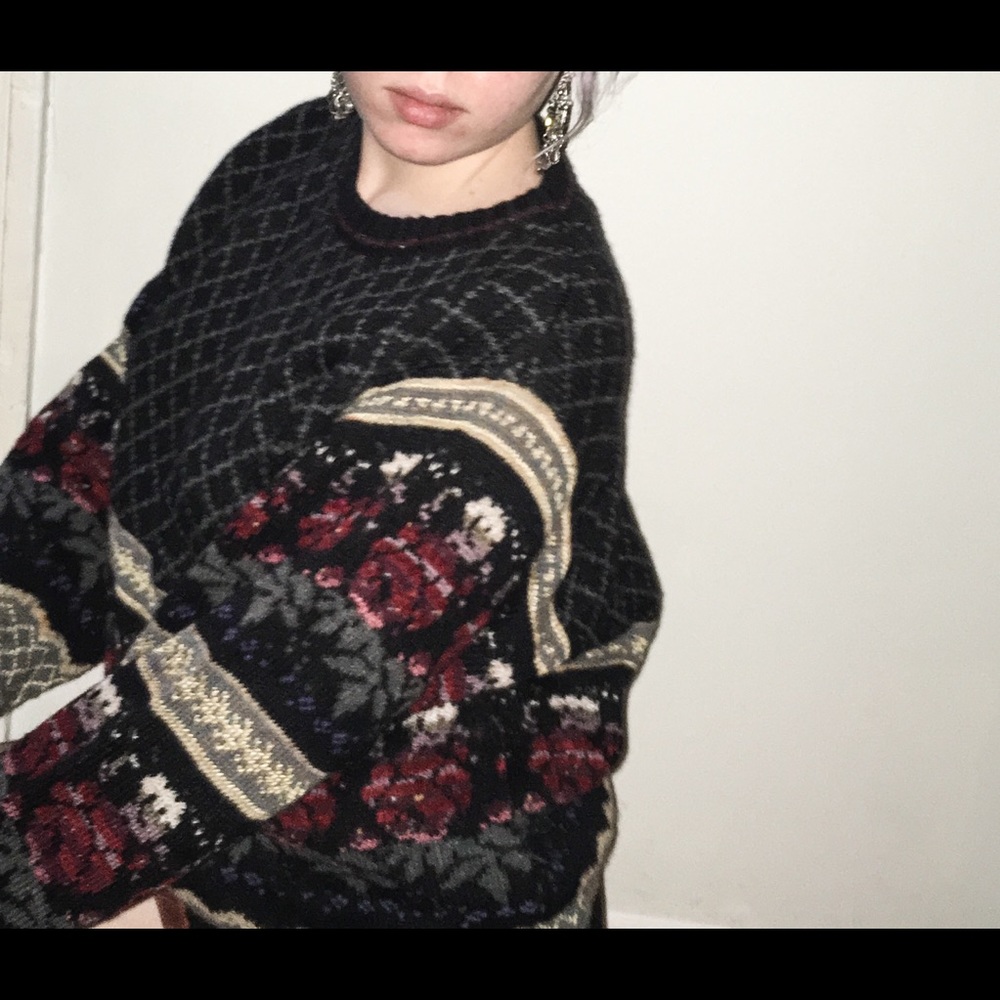 Vintage Floral Mix Print Sweater